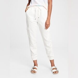 NWT GAP Women's Off White Linen Blend Cargo Jogger Pants in XL
